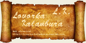 Lovorka Kalambura vizit kartica